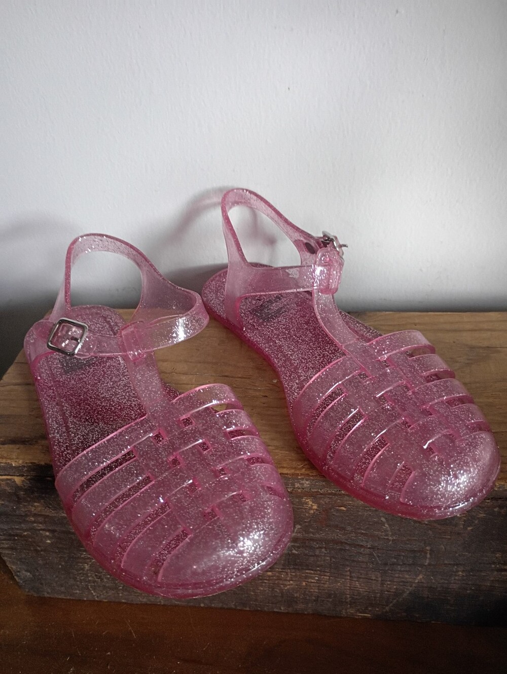 Gap Size 1 pink Glitter Jelly Shoes New Without Tags